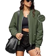 MAGCOMSEN Women's Bomber Puffer Jacket Winter Warm Padded Coat Casual Zip Up Outerwear Windbreake...