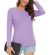 MAGCOMSEN Women's Long-Sleeve Crew-Neck Cotton T-Shirt Classic-Fit Shirt Soft Breathable Casual T...