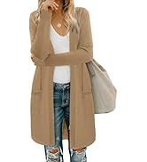Moss Rose Long Sleeve Cardigan for Women Lightweight Ribbed Knit Casual Cardigans with Pockets