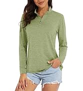 MAGCOMSEN Women's 1/4 Zip Shirts UPF 50+ Sun Protection Pullover Long Sleeve Quick Dry Workout Hi...