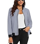 MAGCOMSEN Women's Lightweight Bomber Jackets Zip Up Casual Coat Spring Fall Windbreaker Outerwear...