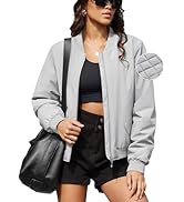 MAGCOMSEN Women's Bomber Puffer Jacket Winter Warm Padded Coat Casual Zip Up Outerwear Windbreake...