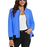 MAGCOMSEN Women's Lightweight Bomber Jackets Zip Up Casual Coat Spring Fall Windbreaker Outerwear...
