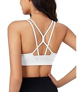MAGCOMSEN Womens Strappy Sports Bra Padded Backless Sexy Low Impact Moisture-Wicking Wireless for...