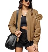 MAGCOMSEN Women's Bomber Puffer Jacket Winter Warm Padded Coat Casual Zip Up Outerwear Windbreake...