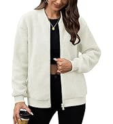 MAGCOMSEN Women's Sherpa Fleece Jacket Long Sleeve Fuzzy Comfy Fall Coat Bomber Zip Up Winter Jac...