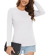 MAGCOMSEN Women's Long-Sleeve Crew-Neck Cotton T-Shirt Classic-Fit Shirt Soft Breathable Casual T...