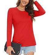 MAGCOMSEN Women's Long-Sleeve Crew-Neck Cotton T-Shirt Classic-Fit Shirt Soft Breathable Casual T...