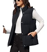 MAGCOMSEN Women's Puffer Down Vest Oversized Zip Up Outerwear Lightweight Winter Jacket with Pockets