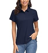 MAGCOMSEN Women's Polo Shirts UPF 50+ Sun Protection 4 Buttons Casual Work Quick Dry Short Sleeve...