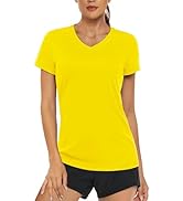 MAGCOMSEN Women's T Shirts V-Neck Short Sleeve UPF 50+ Sun Protection Performance Quick Dry Athle...
