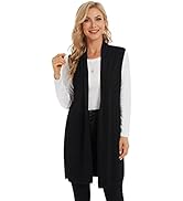 Moss Rose Women's Long Knit Cardigan Vest Casual Sleeveless Open Front Draped Duster Vest (Availa...