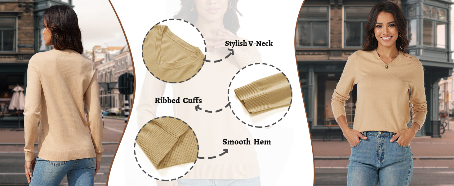 v neck comfortable sweater