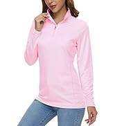 MAGCOMSEN Women's Shirts Long Sleeve 1/4 Zip UPF50+ UV Sun Protection Quick Dry Workout Hiking At...