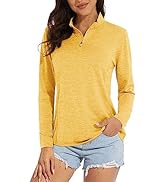 MAGCOMSEN Women's 1/4 Zip Shirts UPF 50+ Sun Protection Pullover Long Sleeve Quick Dry Workout Hi...