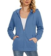 MAGCOMSEN Women's Fleece Lined Zip Up Hoodies Casual Hooded Jacket Workout Full Zip Sweatshirts P...
