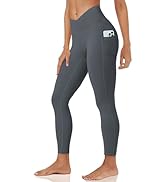 MAGCOMSEN Women's V Leggings with 3 Pockets Tummy Control Yoga Pants Hight Waisted Gym Workout Le...