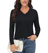 MAGCOMSEN Women's V Neck Sweater 2024 Spring Casual Long Sleeve Tops Knit Lightweight Pullover Sw...